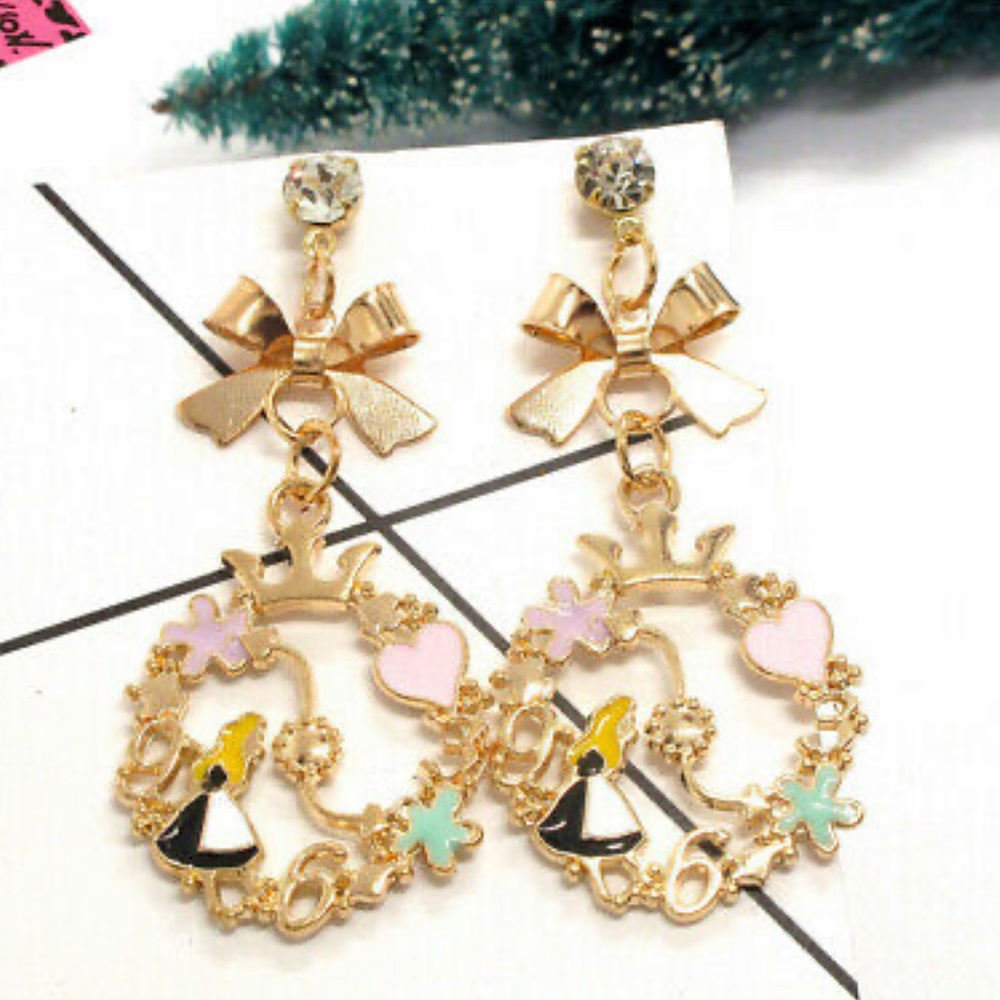 Betsey Johnson Alice & The Clock Earrings